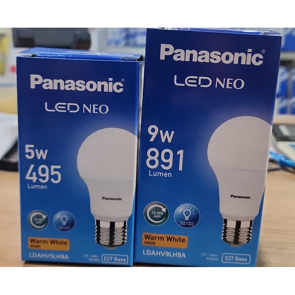 Panasonic bohlam led 9 watt 9w PUTIH warmwhite lampu bohlam led Panasonic 9w