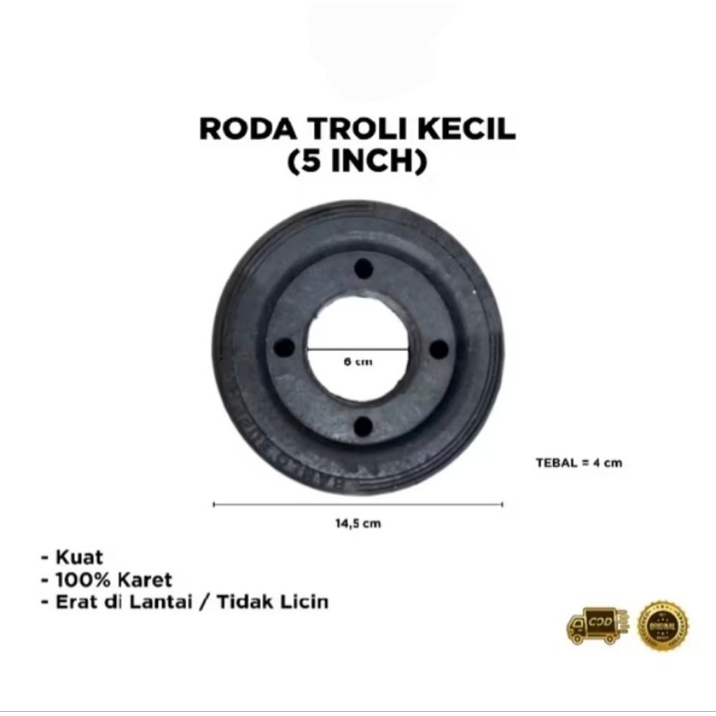 Roda Troli Ukuran Sedang 5 inch