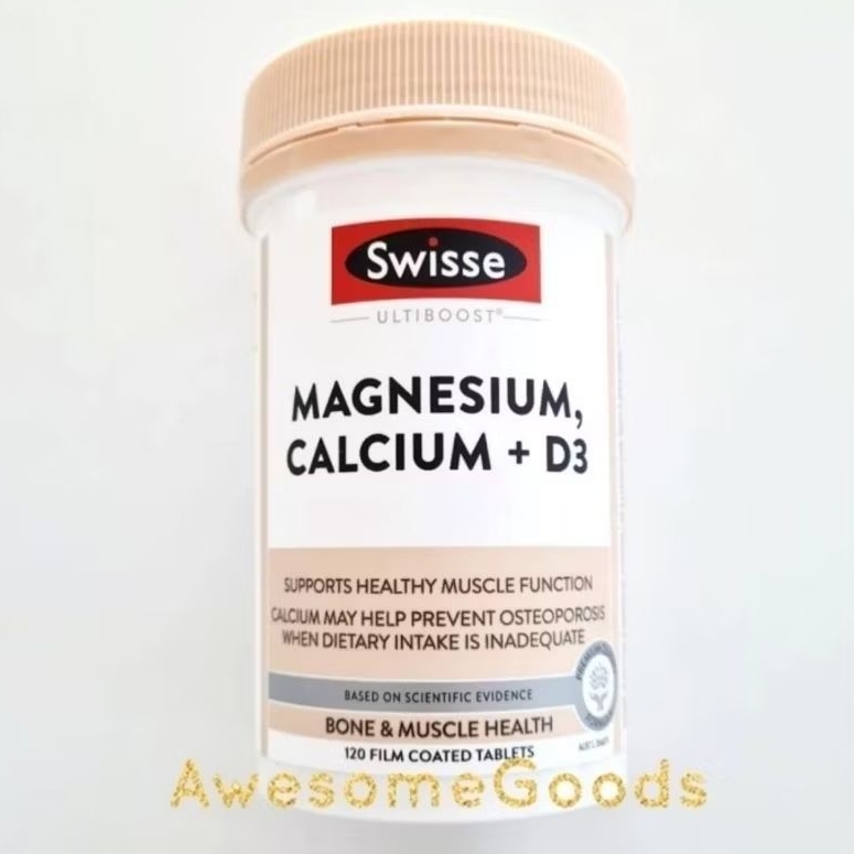 Swisse Ultiboost Magnesium, Calcium + Vitamin D3 120 Tablets