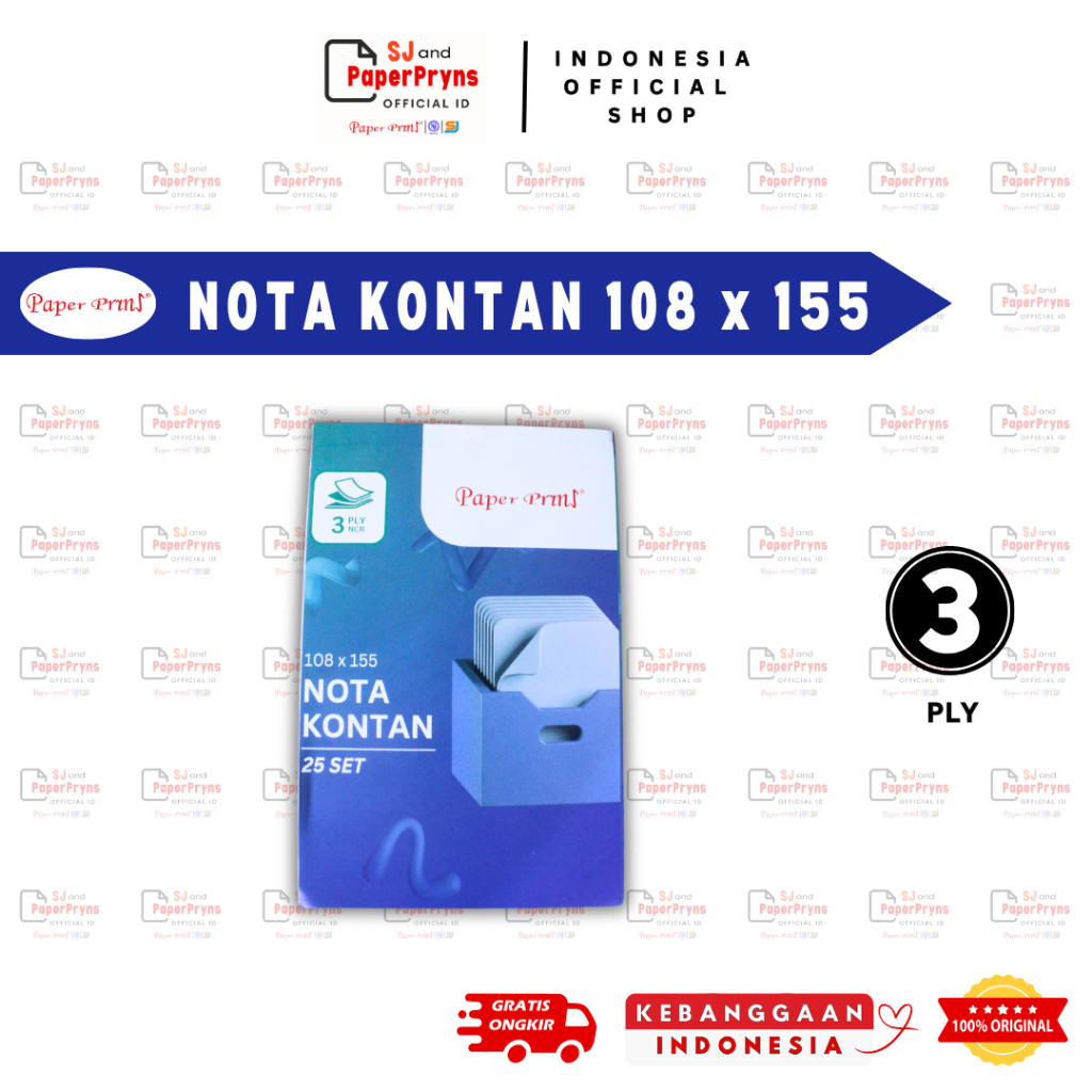 

PAPERPRYNS Nota Kontan 108 x 155mm (3 PLY) NCR Sheets