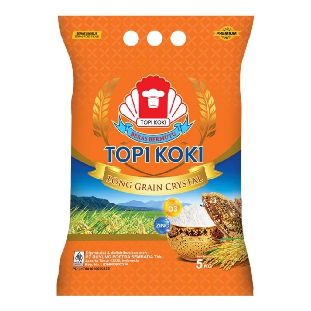 

Topi Koki Beras Bulir Panjang Premium Rice Long Grain Crystal 5kg