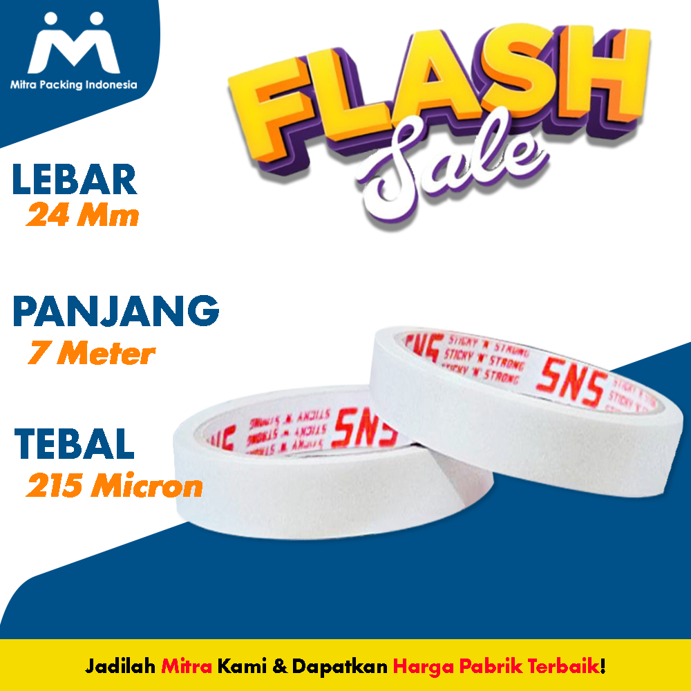 

Double Tape 24mm 1 inch SNS - MITRA PACKING INDONESIA