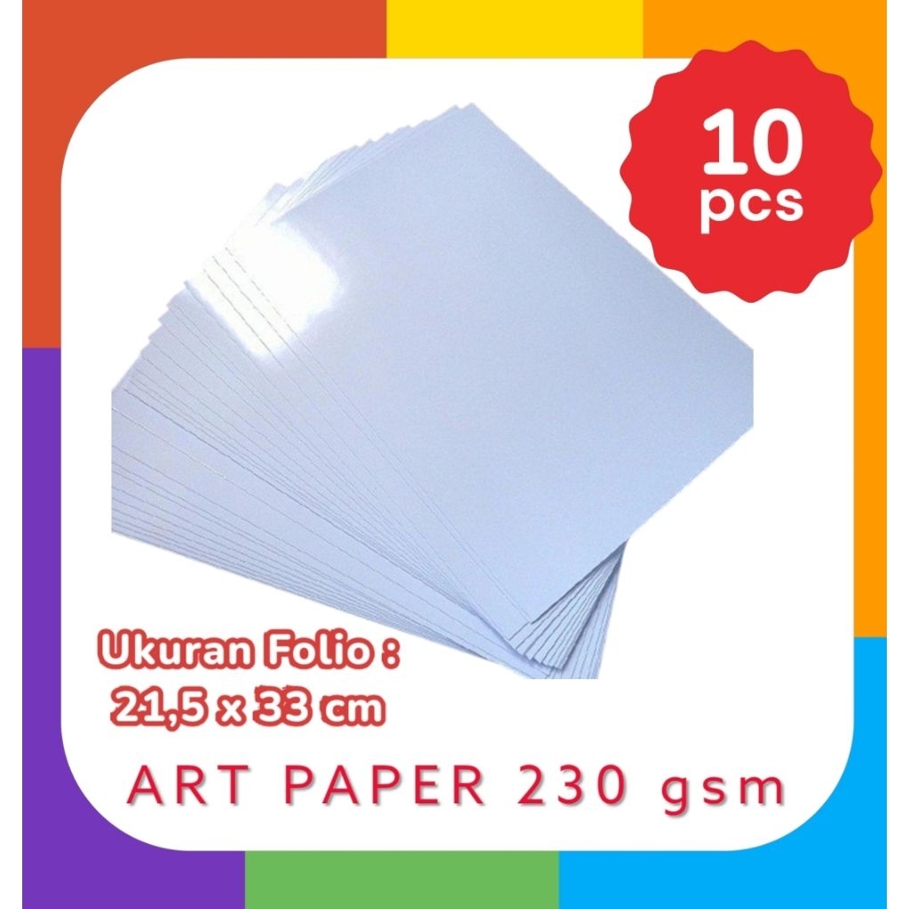 

KERTAS [10pc] ART PAPER 230 gsm Ukuran FOLIO Art Carton Print Foto