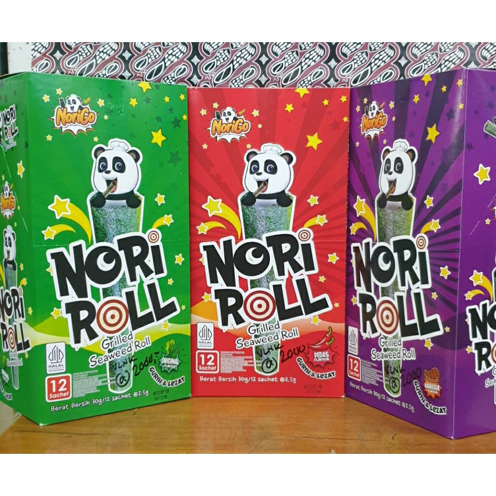 

Snack cemilan rumput laut gulung Nori Roll merk NoriGo