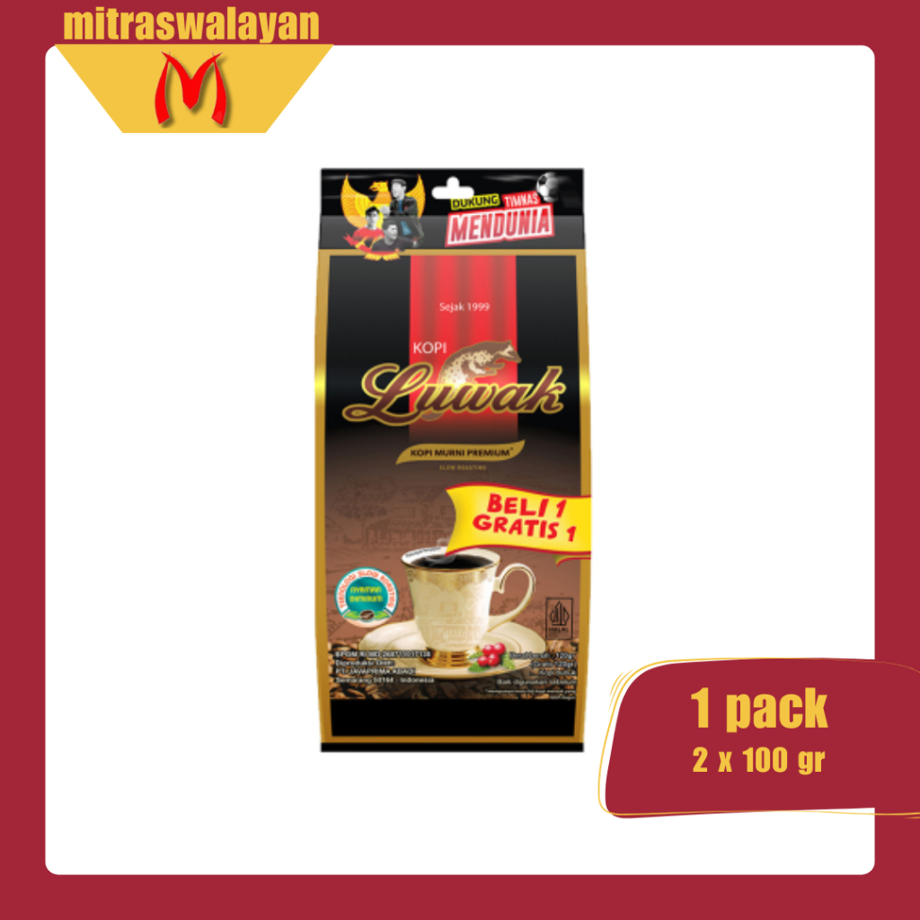 

Kopi Luwak Murni Black Coffee Kemasan Bag 100 gr + 100 gr - Beli 1 Gratis 1 Twinpack