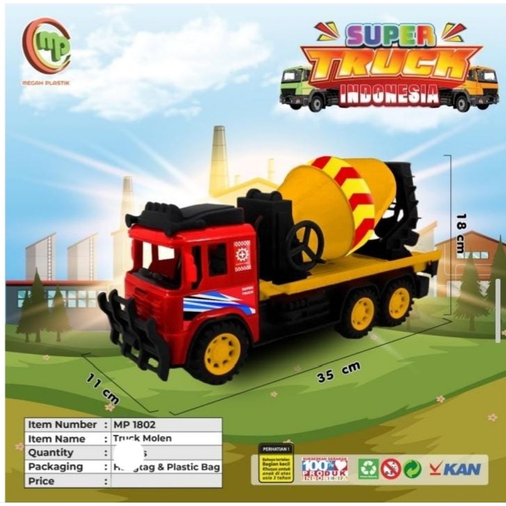 Mainan Anak Mobil Truk Molen Jumbo Besar 3014M