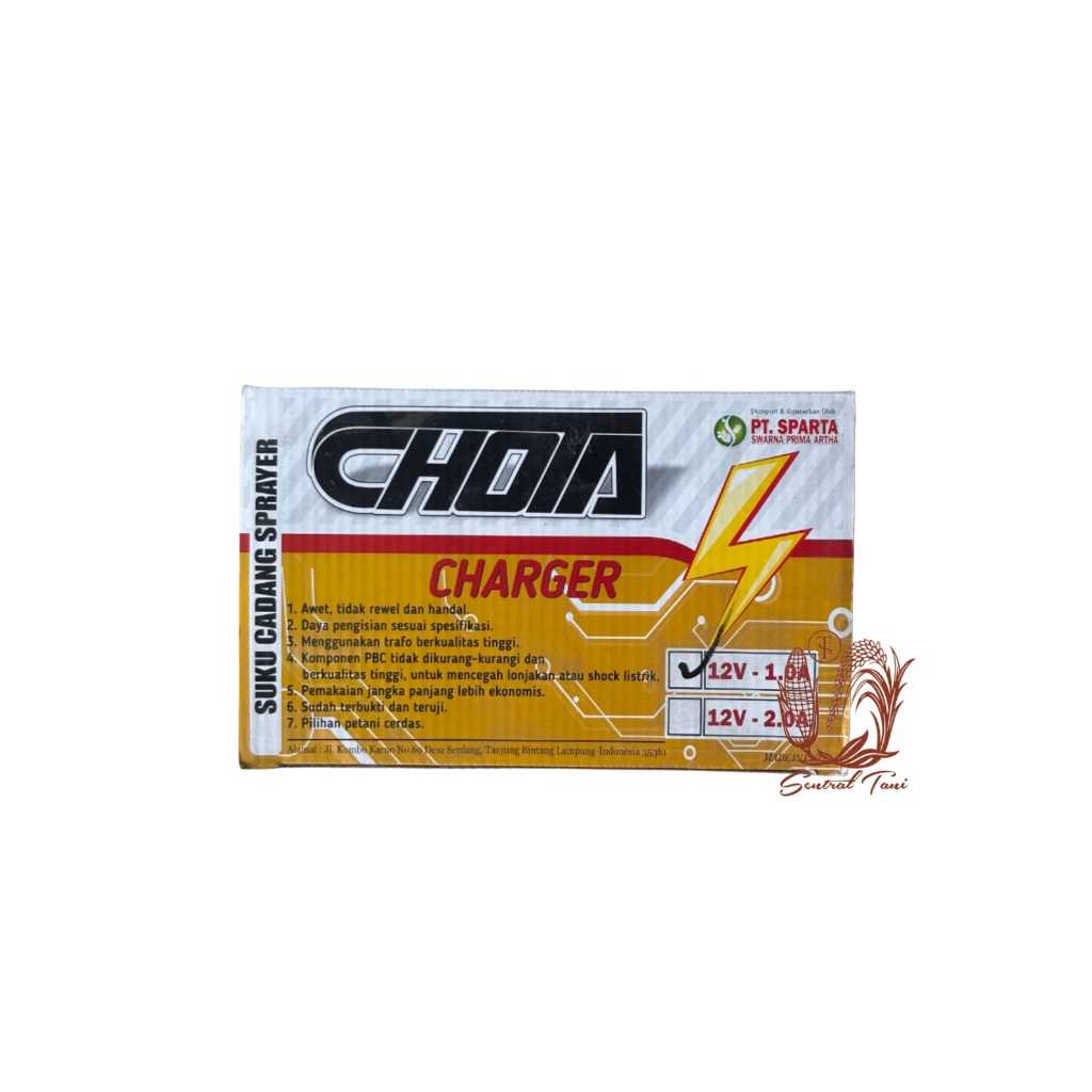 Charger CHOTA 12V-1.0A - suku cadang sprayer elektrik - original pabrik.