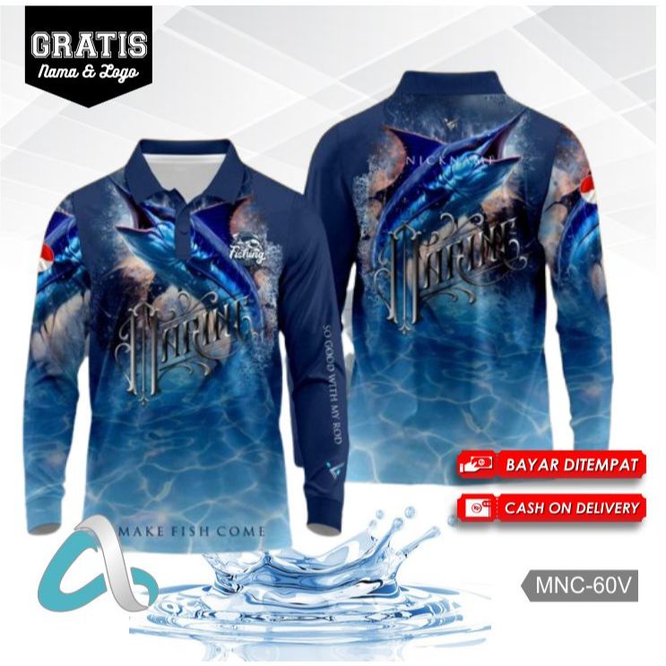 Jersey Mancing Kerah-Baju Mancing Lengan Panjang-Baju Mancing Gratis Nama Dan Logo