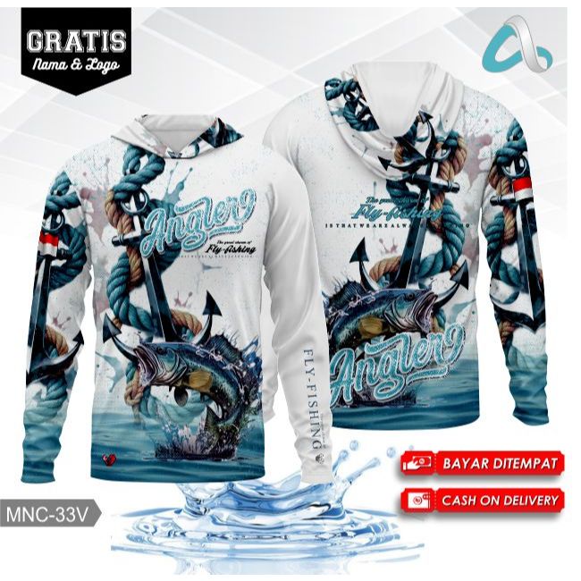 Jersey Mancing Hoodie Costum - Jersey Mancing Lengan Panjang - Baju Mancing Gratis Nama Dan Logo