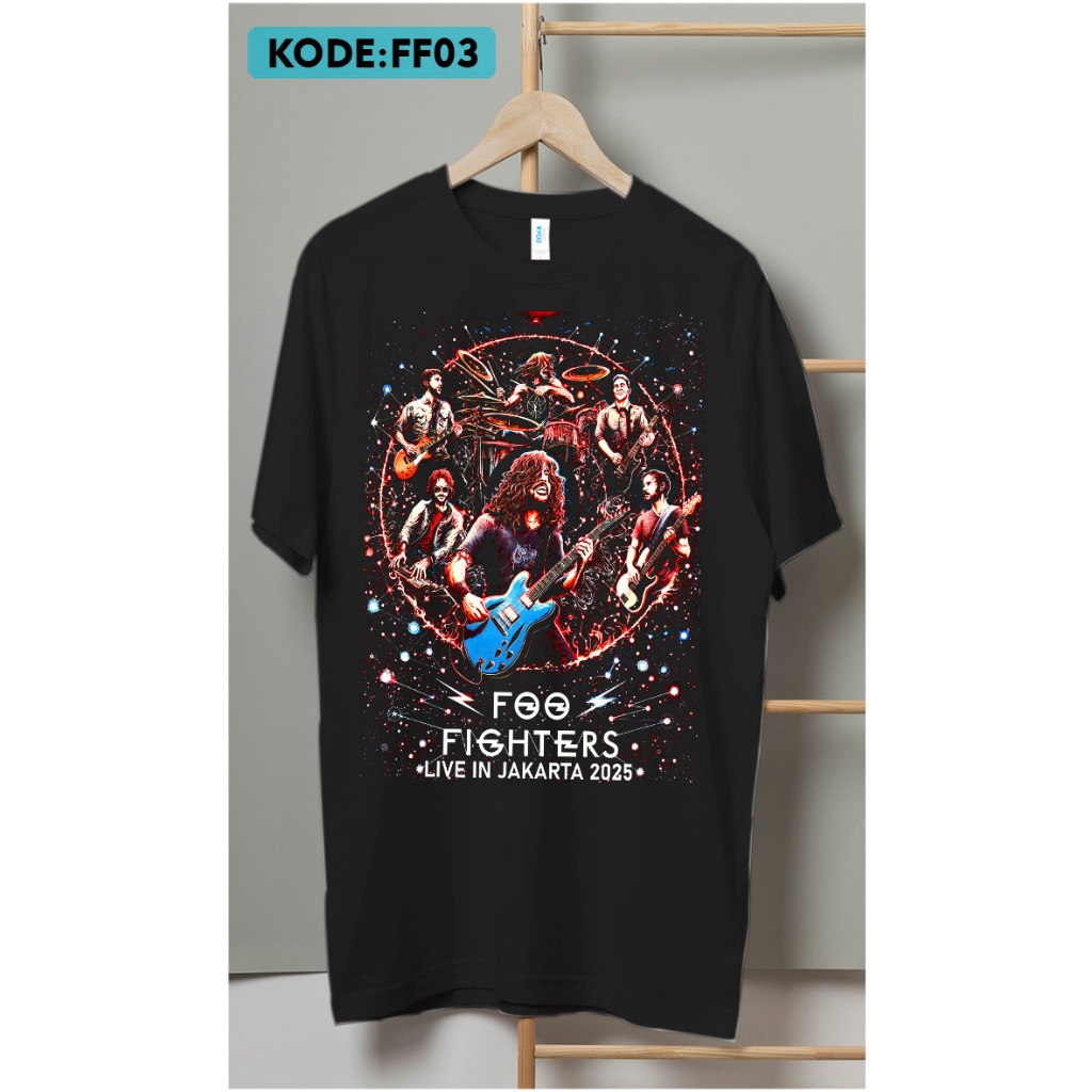 Kaos foo fighters live in jakarta 2025 bahan katun premium ff03