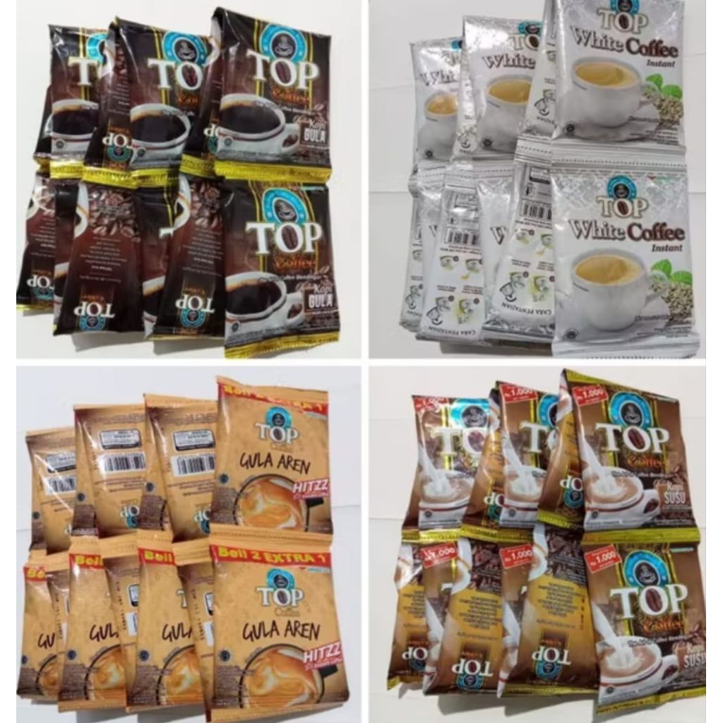 

top coffe gula aren top kopi 1 renceng 15 sachet isi 22gram