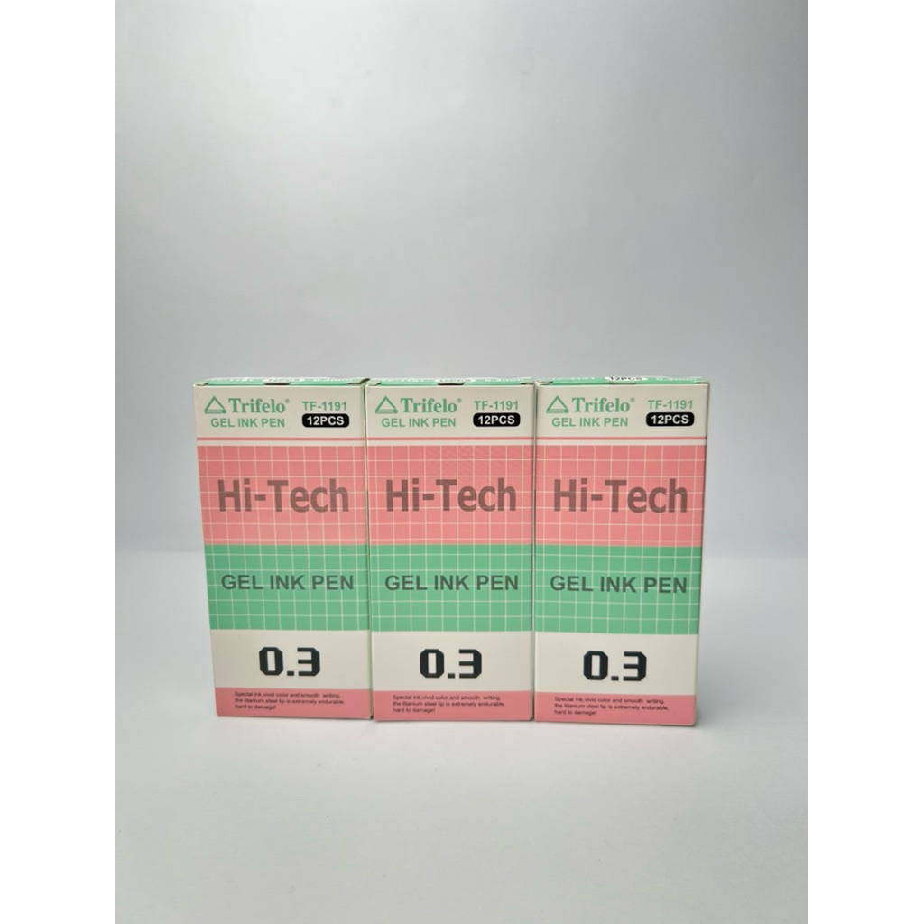 

(12 PCS) Bolpoint / Pulpen / Bolpen Hi-Tech Trifelo Gel Ink Pen 0.3