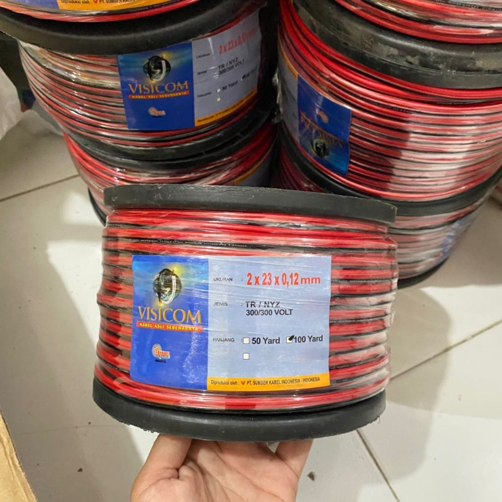 Kabel NYZ 2x23 90M Visicom Kabel Merah Hitam
