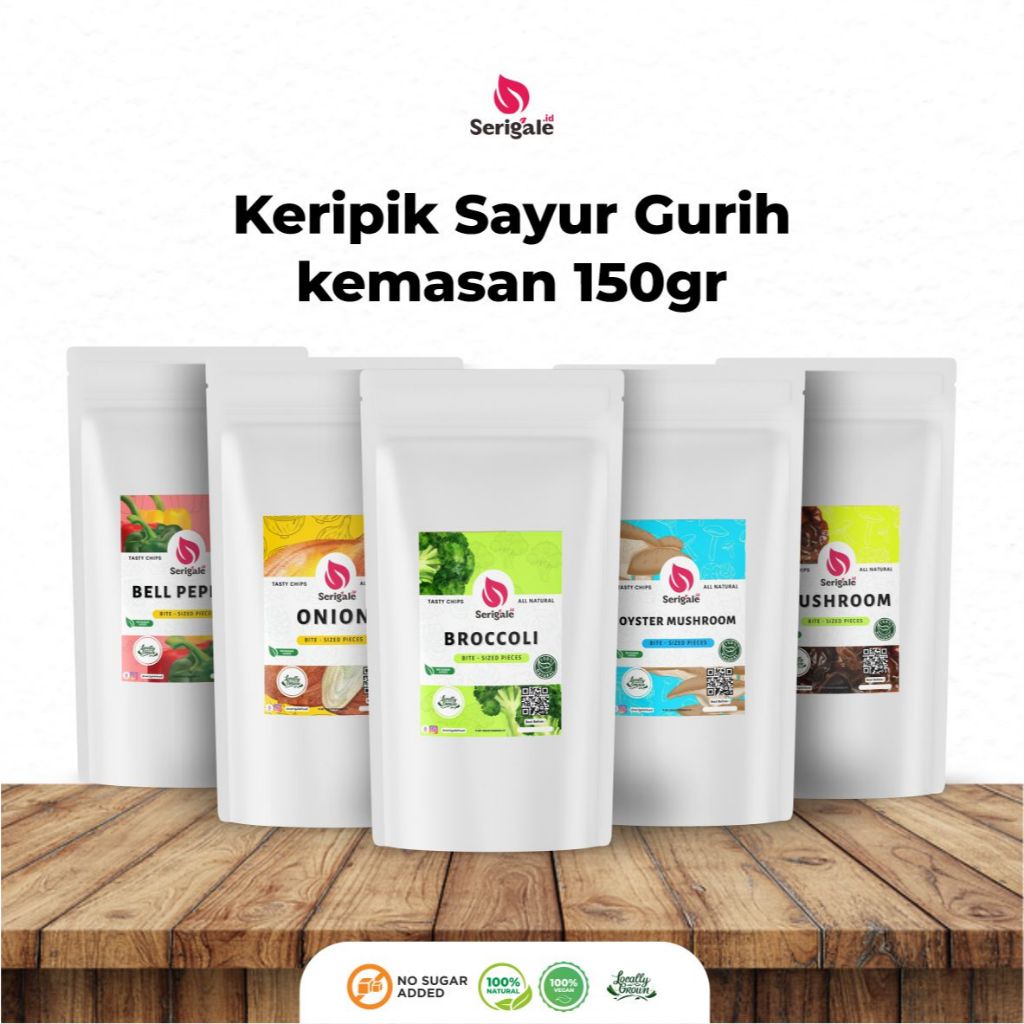 

SERIGALE Keripik Sayur Gurih I 150 gr Pouch Zipplock I Keripik Sayur Mix I Paprika Brokoli Bombay Jamur Tiram Jamur Kuping