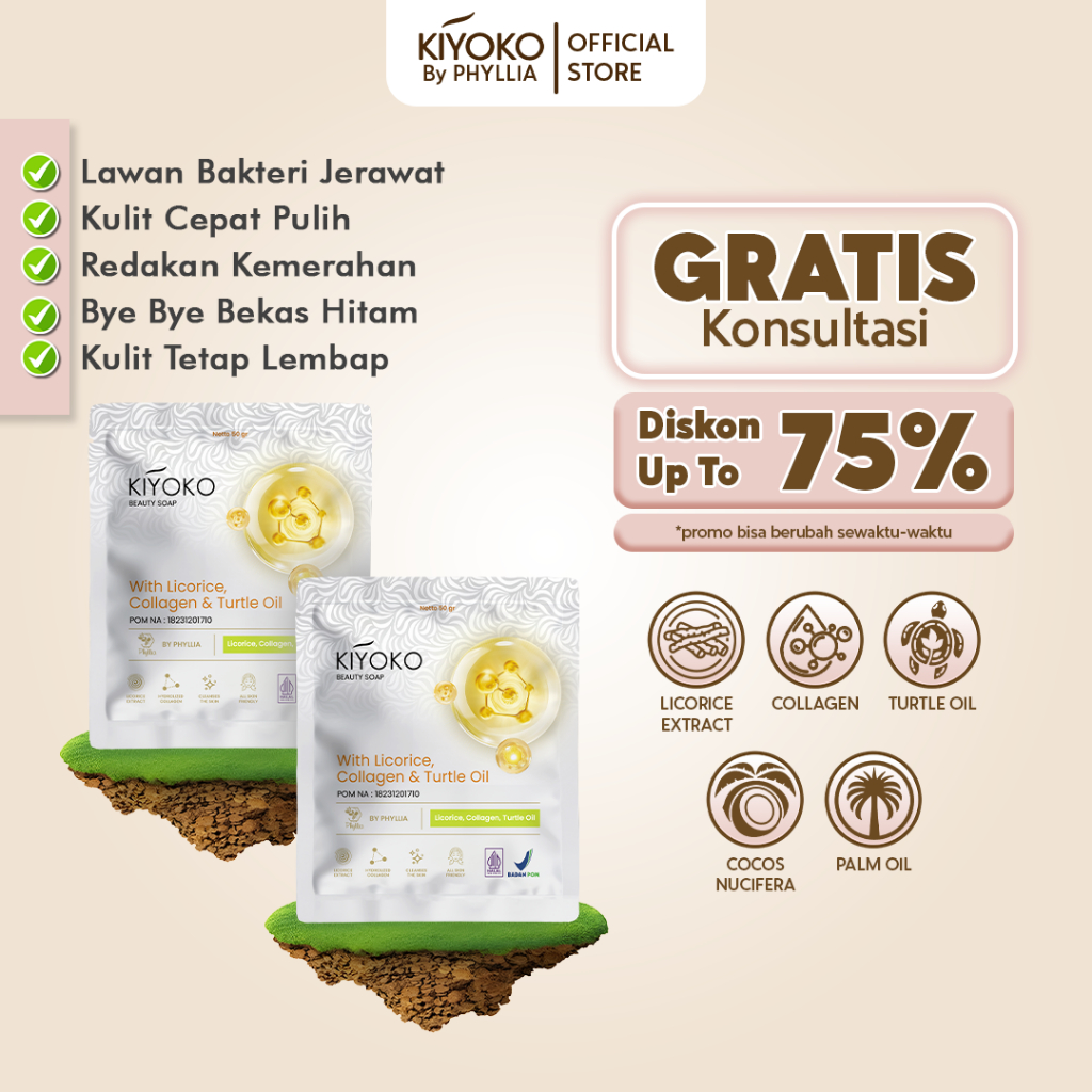 KIYOKO BELI 2 GRATIS 1 SABUN WAJAH PEMUTIH WAJAH PENCERAH WAJAH KULIT KUSAM BPOM