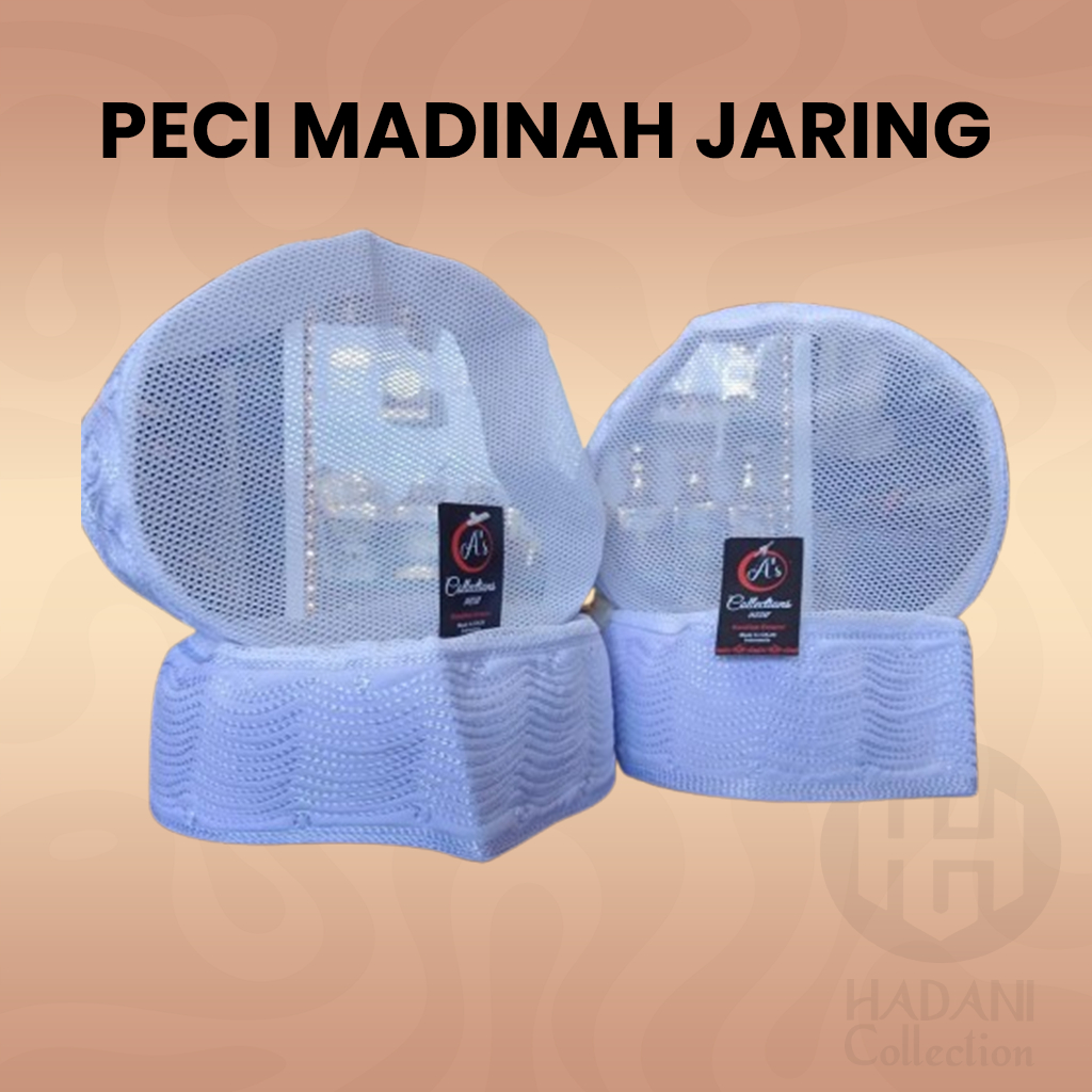 Peci Madinah Jaring - Peci Haji Putih Jaring