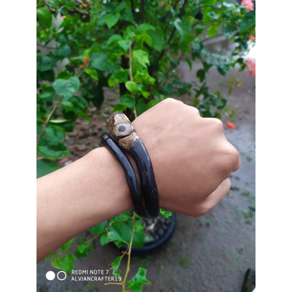 GELANG AKAR BAHAR HITAM ASLI BERBATU ALAMI ORIGINAL KUALITAS TERBAIK