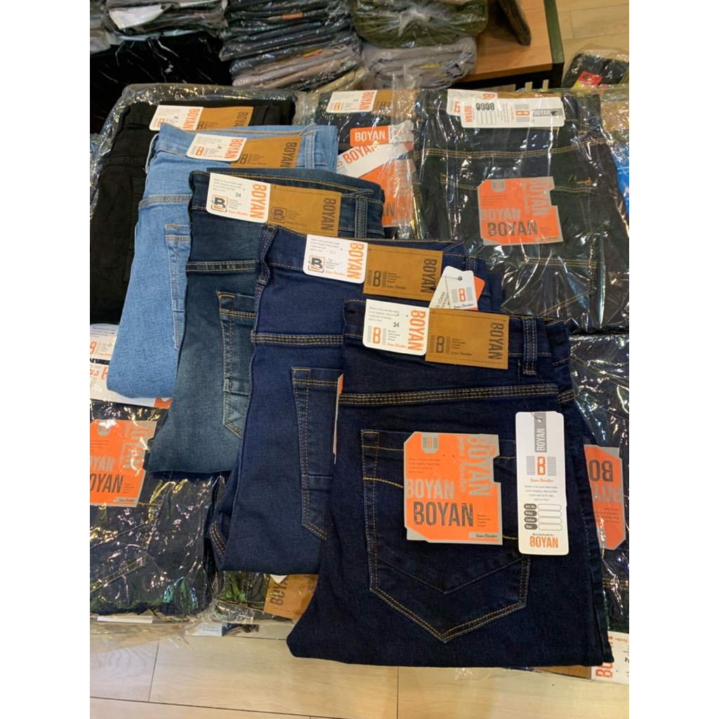 BOYAN Celana Jeans Premium Pria Original Bahan Denim Slim Fit Nyaman