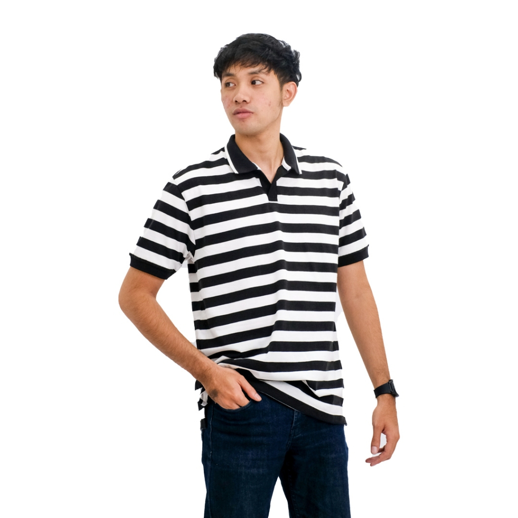 POSHBOY Polo Shirt Johnny Collar Edmonton Hitam - Kaos Kerah Pria Lengan Pendek