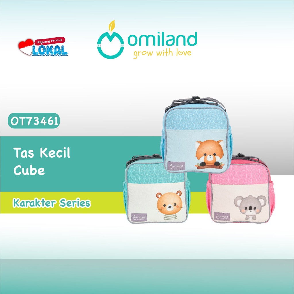 Omiland Tas Kecil Bayi Cube Karakter Series Tas Popok Mini Diaper Bag Anak