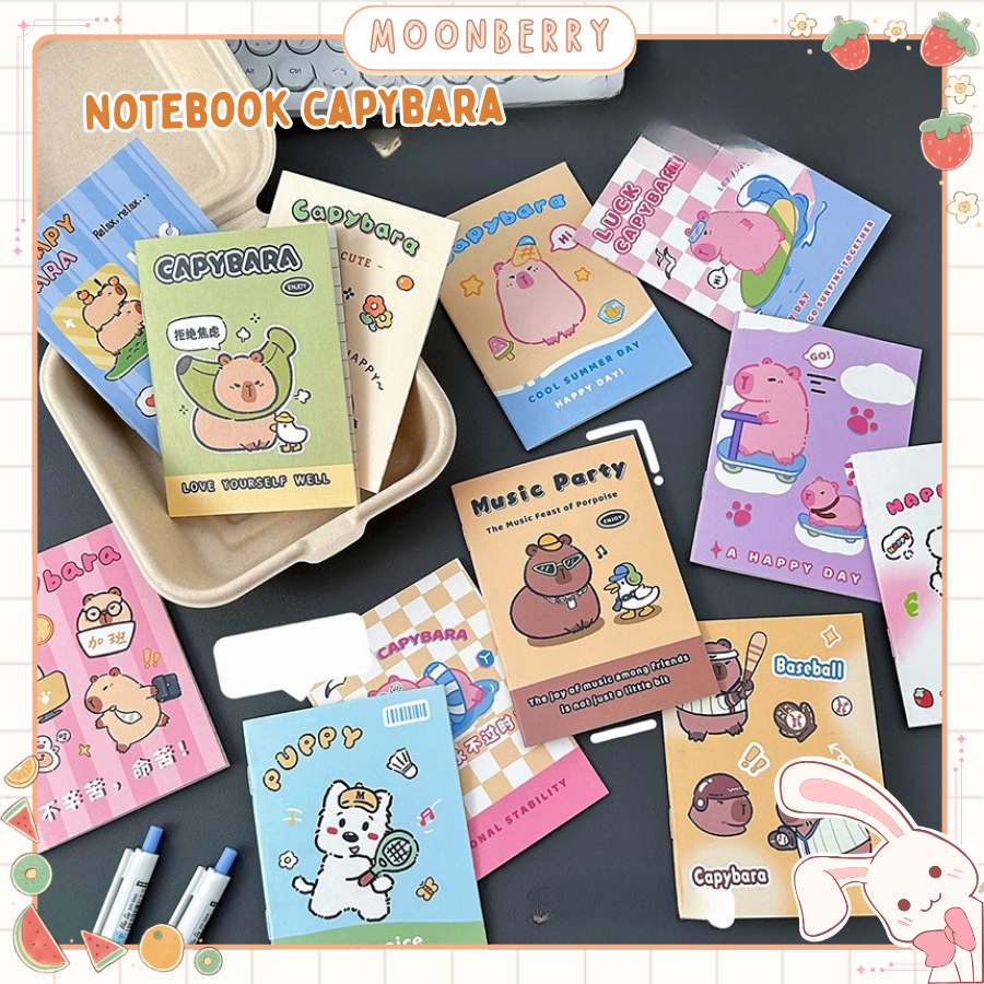 

Buku Tulis Mini Motif Capybara Catatan Kecil Notebook Mini Kapibara