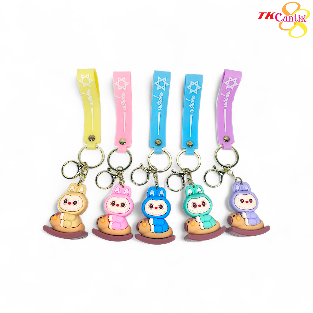 Gantungan Kunci Karakter Boneka Lucu Dengan Strap Premium - Keychain Aksesoris tas, hp kunci lucu da