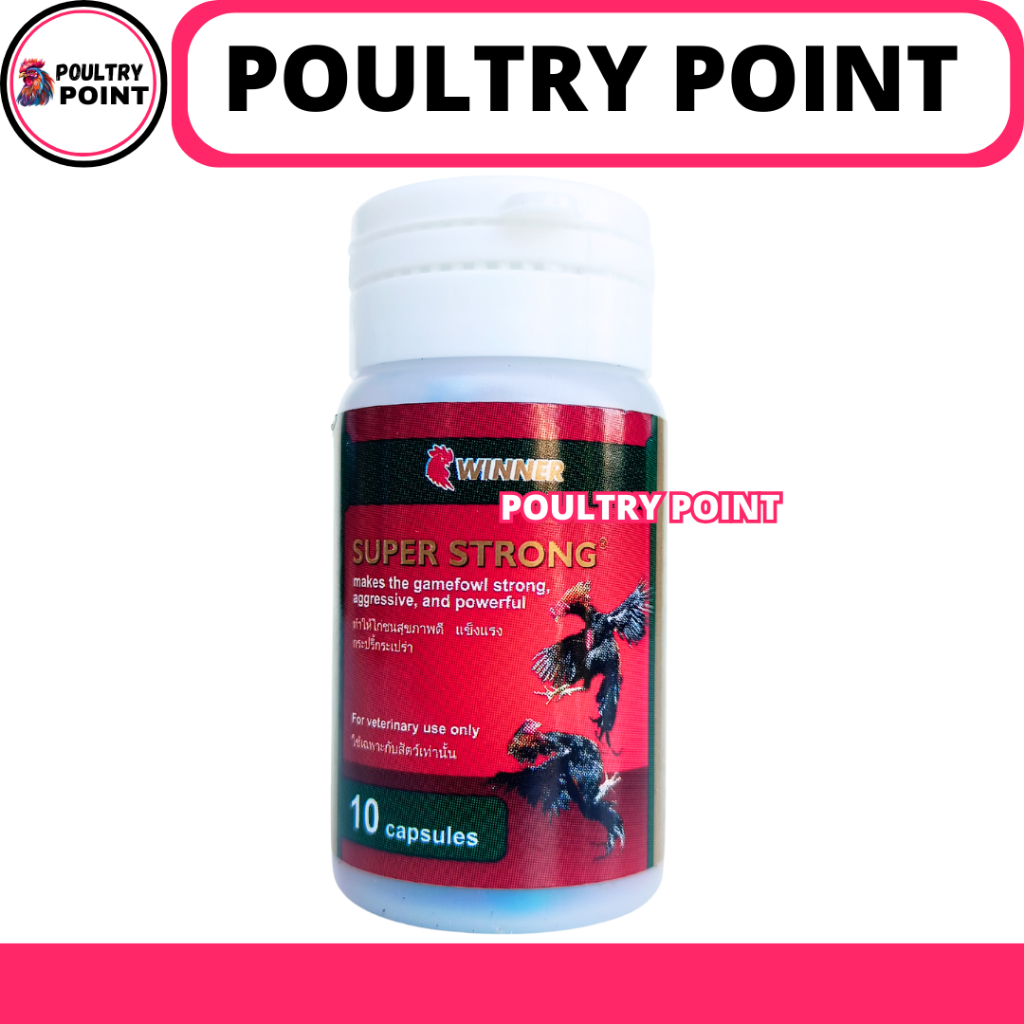 SUPER STRONG 10 KAPSUL (1BOTOL) - Vitamin Ayam Aduan - Jamu Ayam Aduan Laga Tarung Bangkok - Supleme