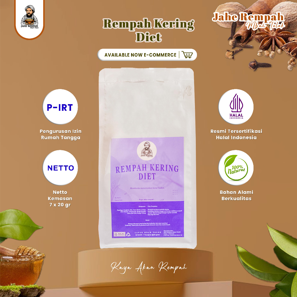 

RACIKAN REMPAH KERING UNTUK MEMBANTU BERAT BADAN TURUN / DIET 100% HERBAL RESEP DARI LELUHUR JAWA