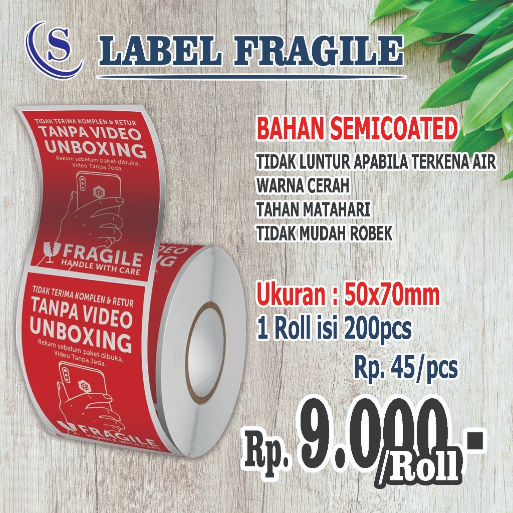 

Stiker Wajib Video Unboxing Sticker Fragile 200pcs per roll