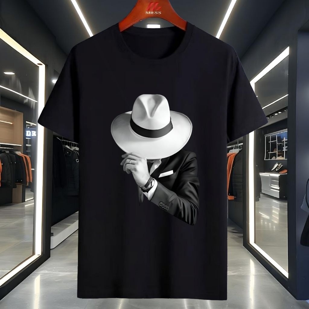 Kaos Distro Pria Gambar cowok Pakai Topi Baju Pria T shirt Cowok aatasan Pria Dewasa Kaos Cowok Terb