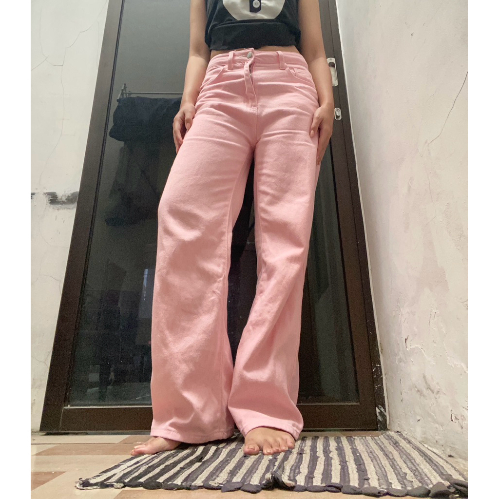 shein baggy jeans baby pink
