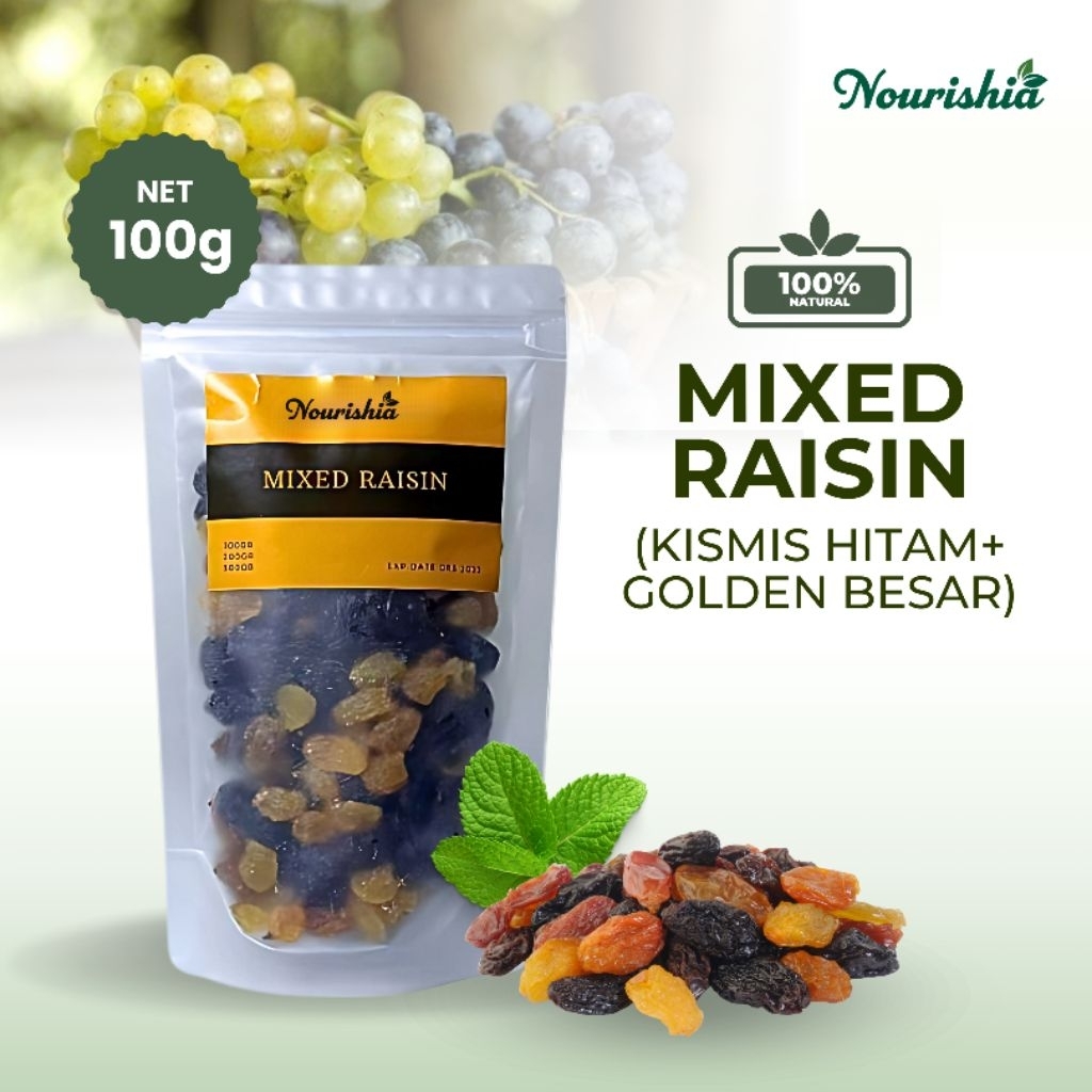 

Mixed raisin gold + black 100gr / kisimis campur gold + hitam 100gr