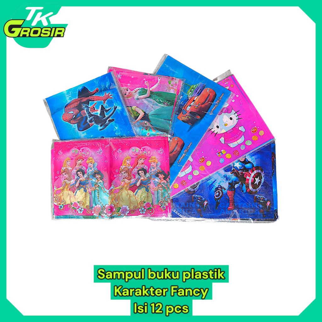 

10 pcs Sampul buku plastik fancy karakter anak-anak / sampul buku murah