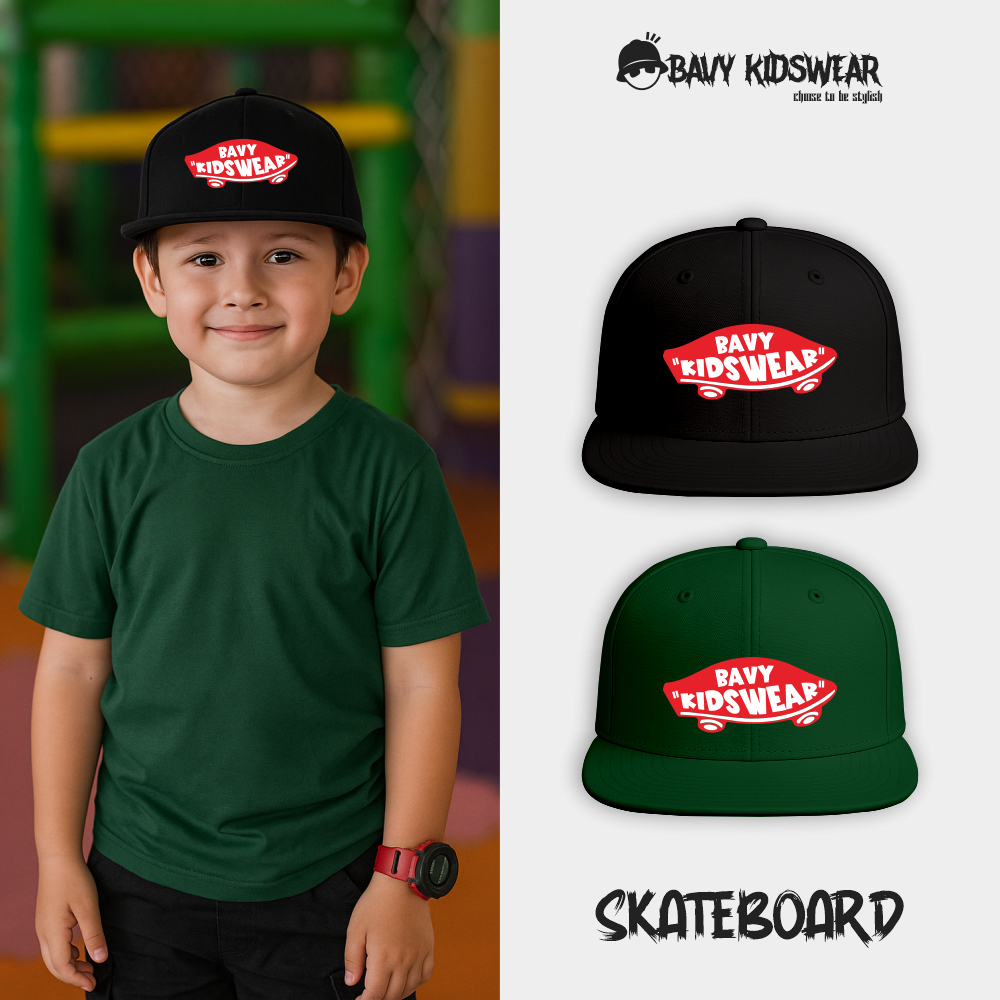 BAVY - Topi snapback anak Vans topi anak drill usia 2-6 tahun