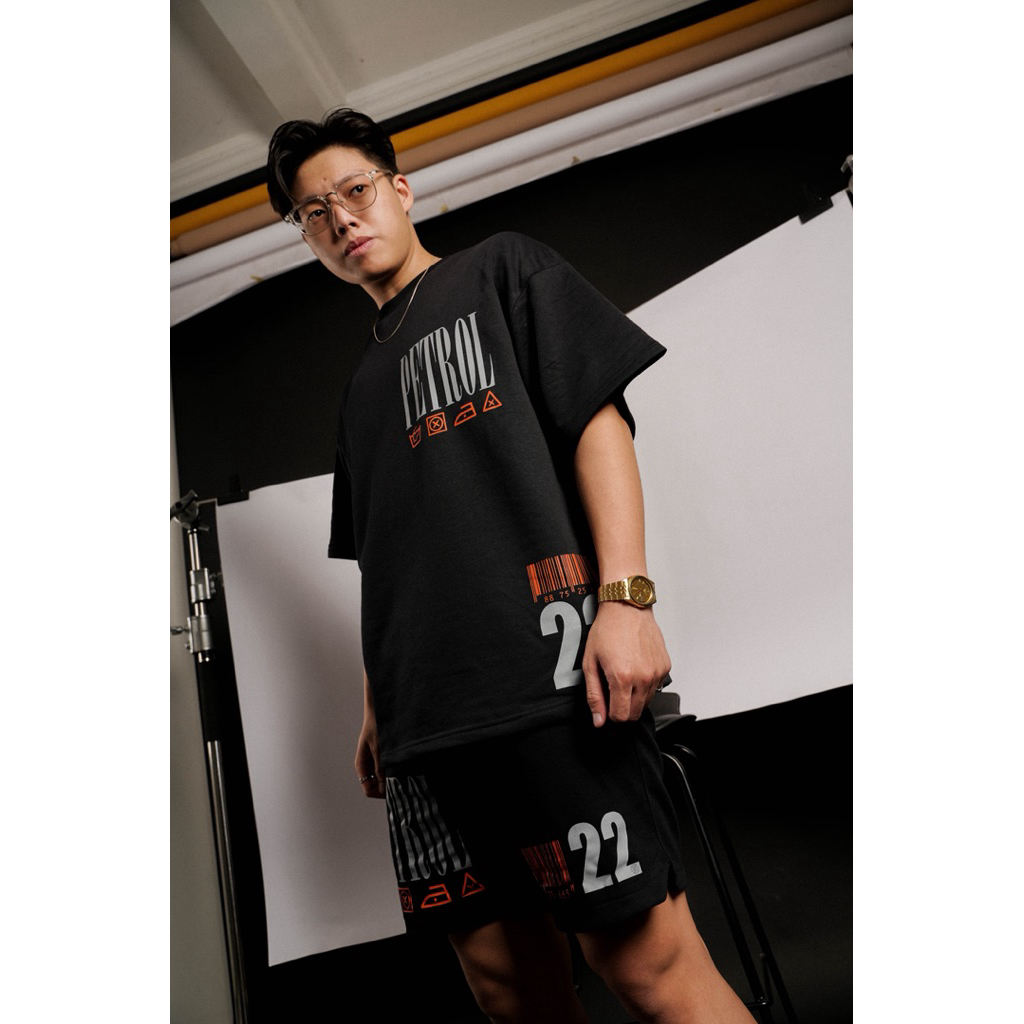 One Set Petrol kaos oversize dan celana Pendek
