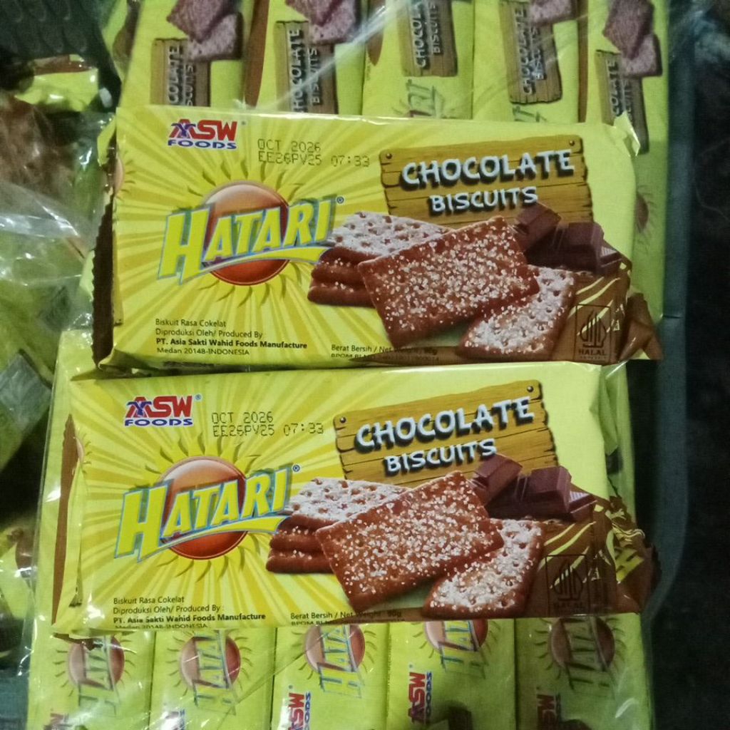

HATARI CHOCOLATE BISCUIT 90G paket isi 5pcs