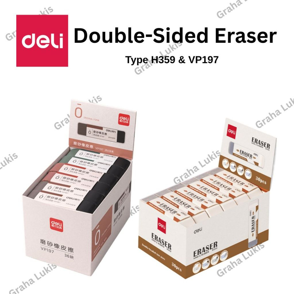 

Deli Double-Sided Eraser Type H359 & VP197 - Penghapus Dua Sisi Multifungsi