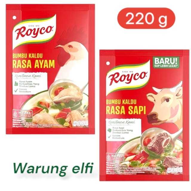 

royco bumbu kaldu ayam & sapi penyedap makanan 220 g