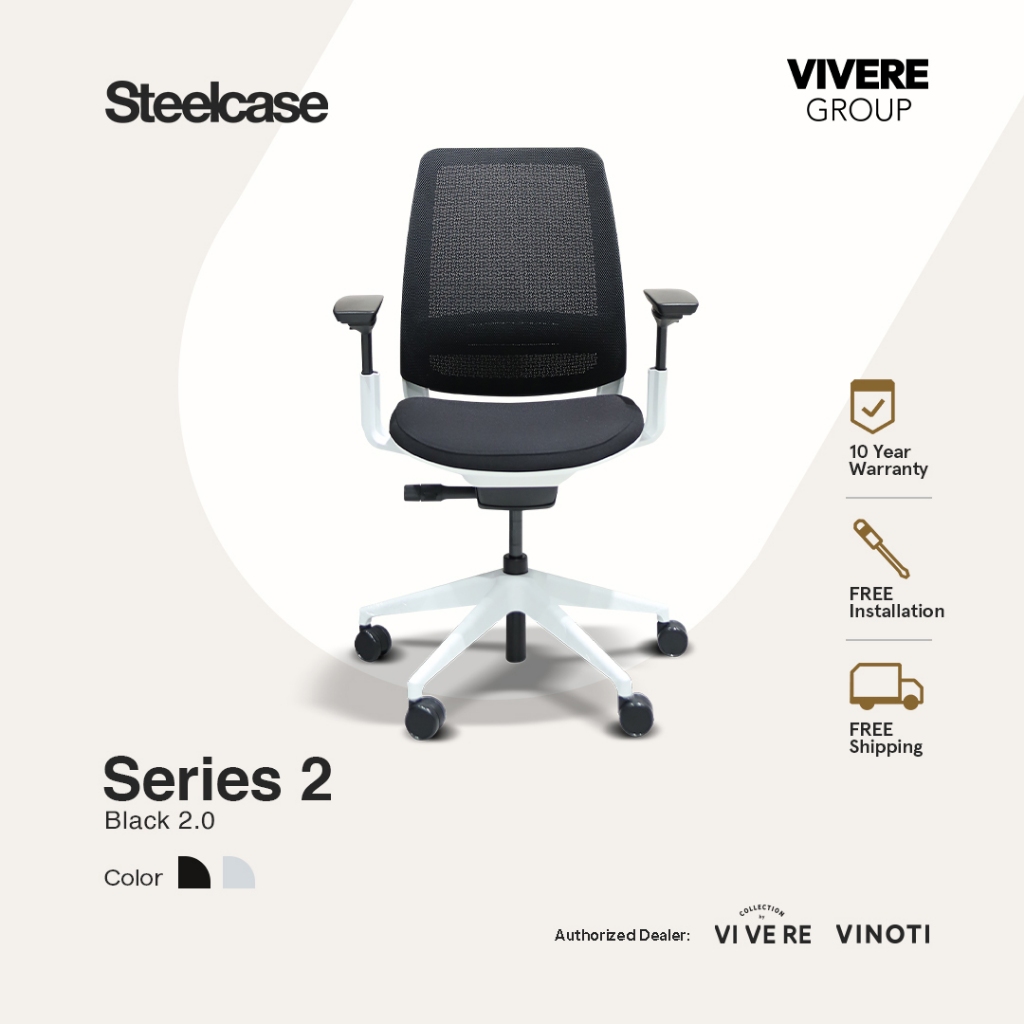 STEELCASE Series 2 Black - Working Chair - Ergonomic Office Chair - Kursi Kerja