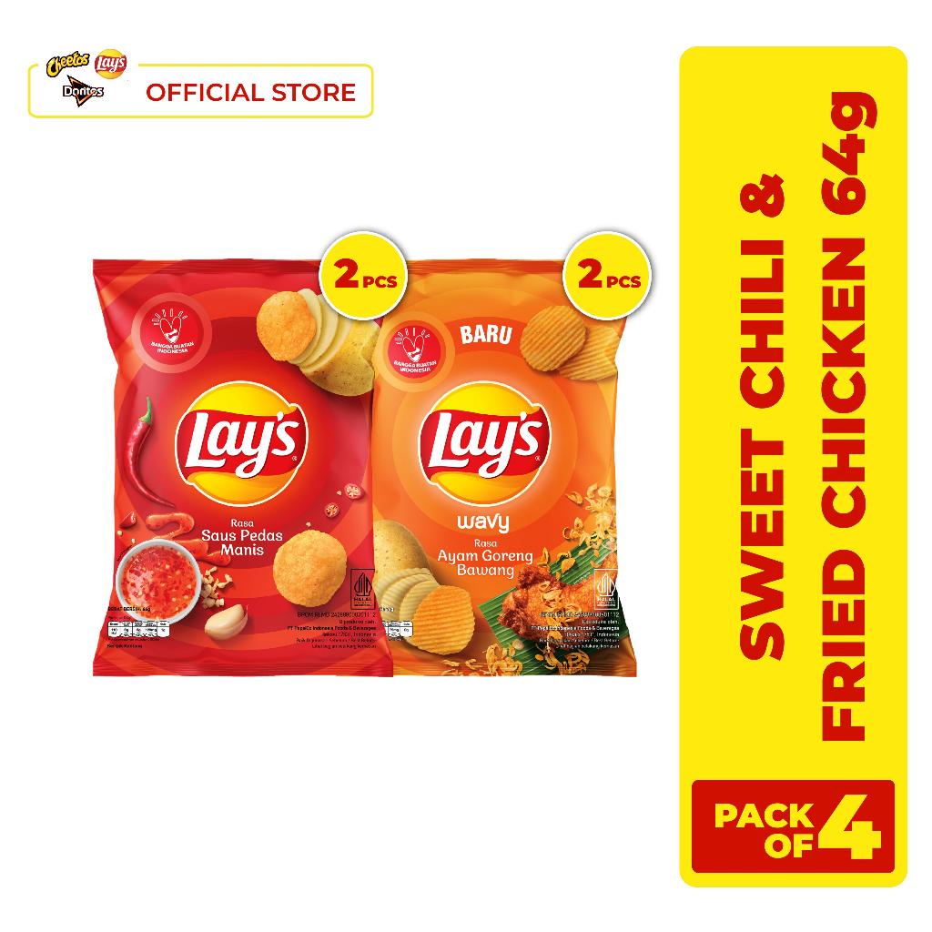 

Lay's Sweet Chili & Lay's Wavy Fried Chicken 64gr - Pack of 4