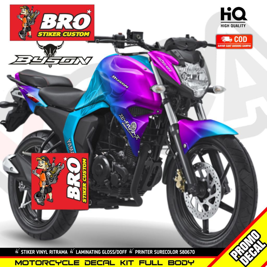 Decal Byson Fi Fullbody Motif Bunglon Series  Motorcycle - Stiker Fullbody Byson Fi Bisa COD