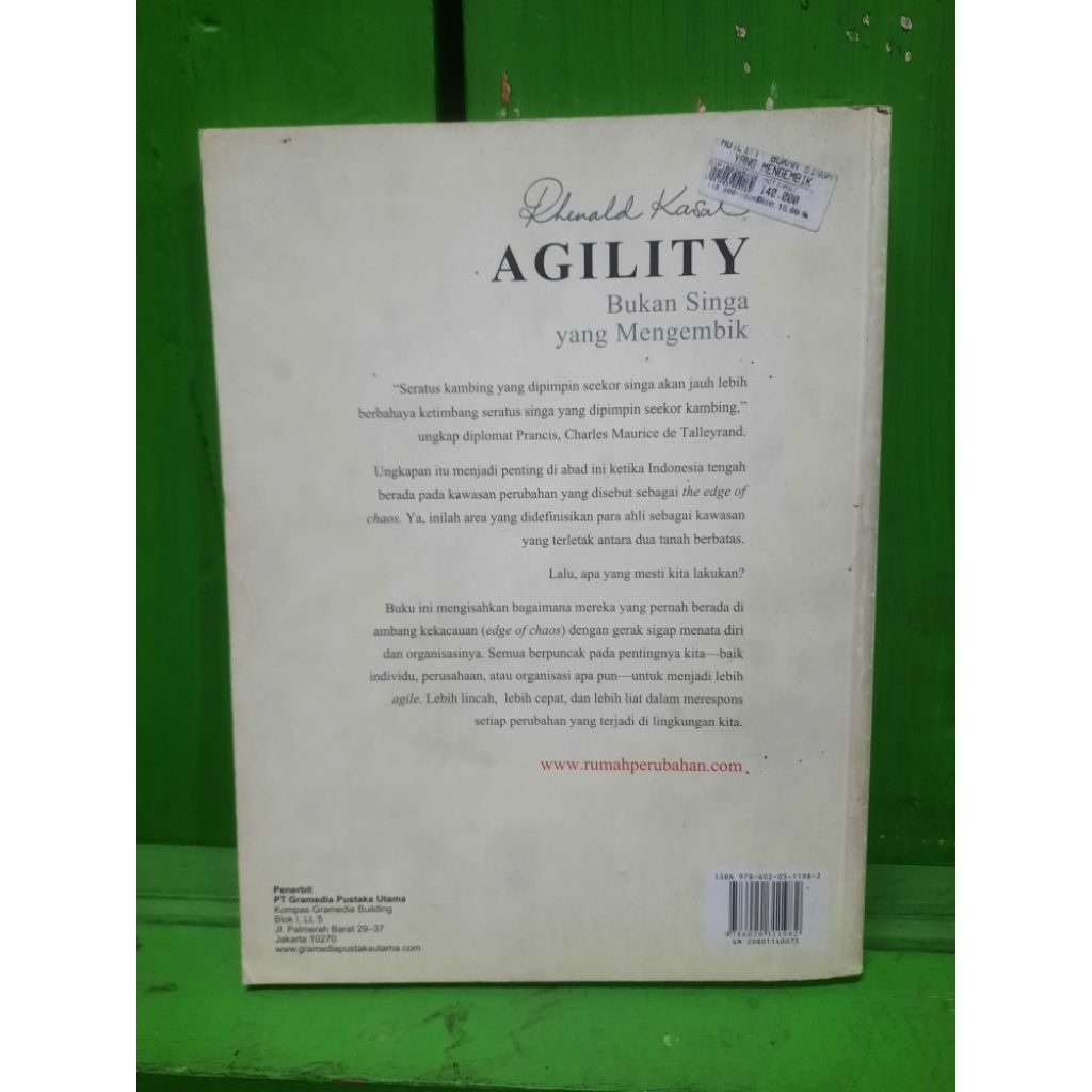 BUKU ORIGINAL SECOND: AGILITY BUKAN SINGA YANG MENGEMBIK oleh RHENALD KASALI