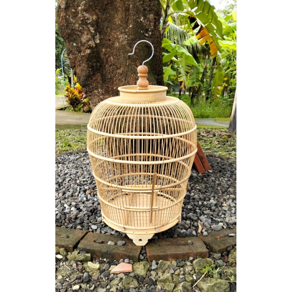 (AMBRUKAN ) (Belum dirakit ) Sangkar Burung Perkutut Sabuk Rotan Jeruji Bambu
