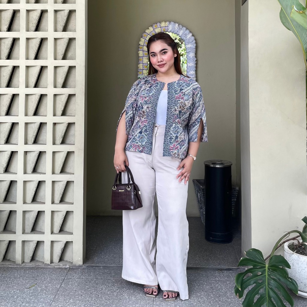 Blazer Batik Wanita Bigsize ADISTI CAPE Outer Batik Jumbo Atasan Cape BB 55-120 KG