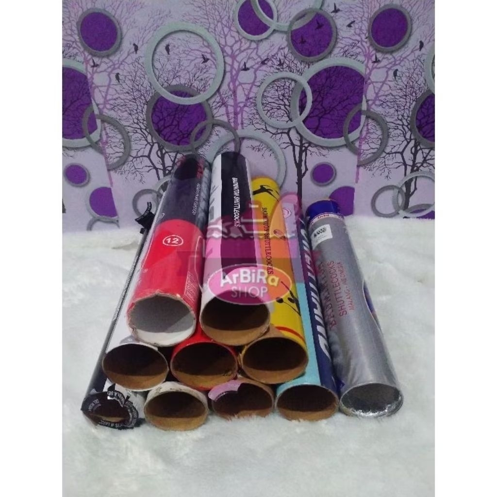 selongsong/tempat/tabung/toros kok bekas badminton/bulutangkis - dengan tutup