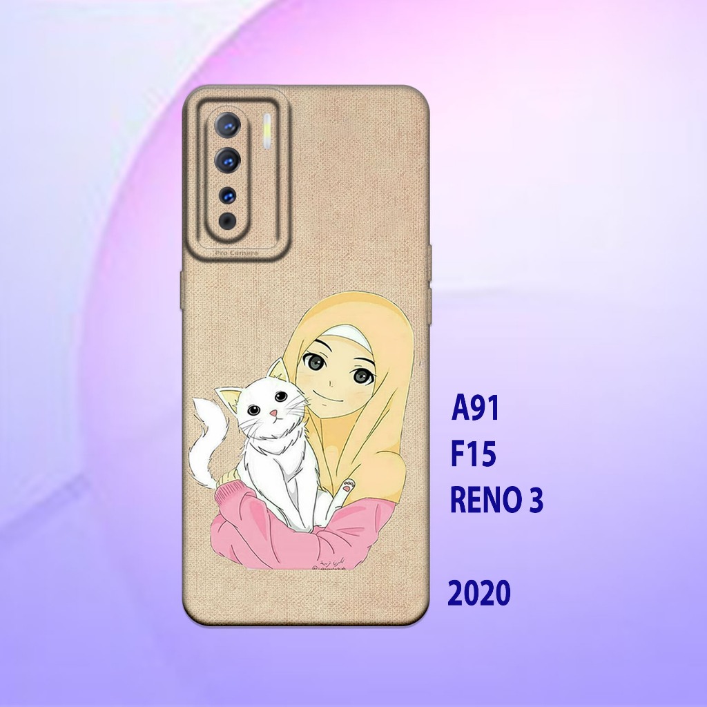 Silikon oppo A91 - oppo F15 - oppo Reno 3 _Casing case Proteksi HP bahan Lentur Tebal  Warna Hitam