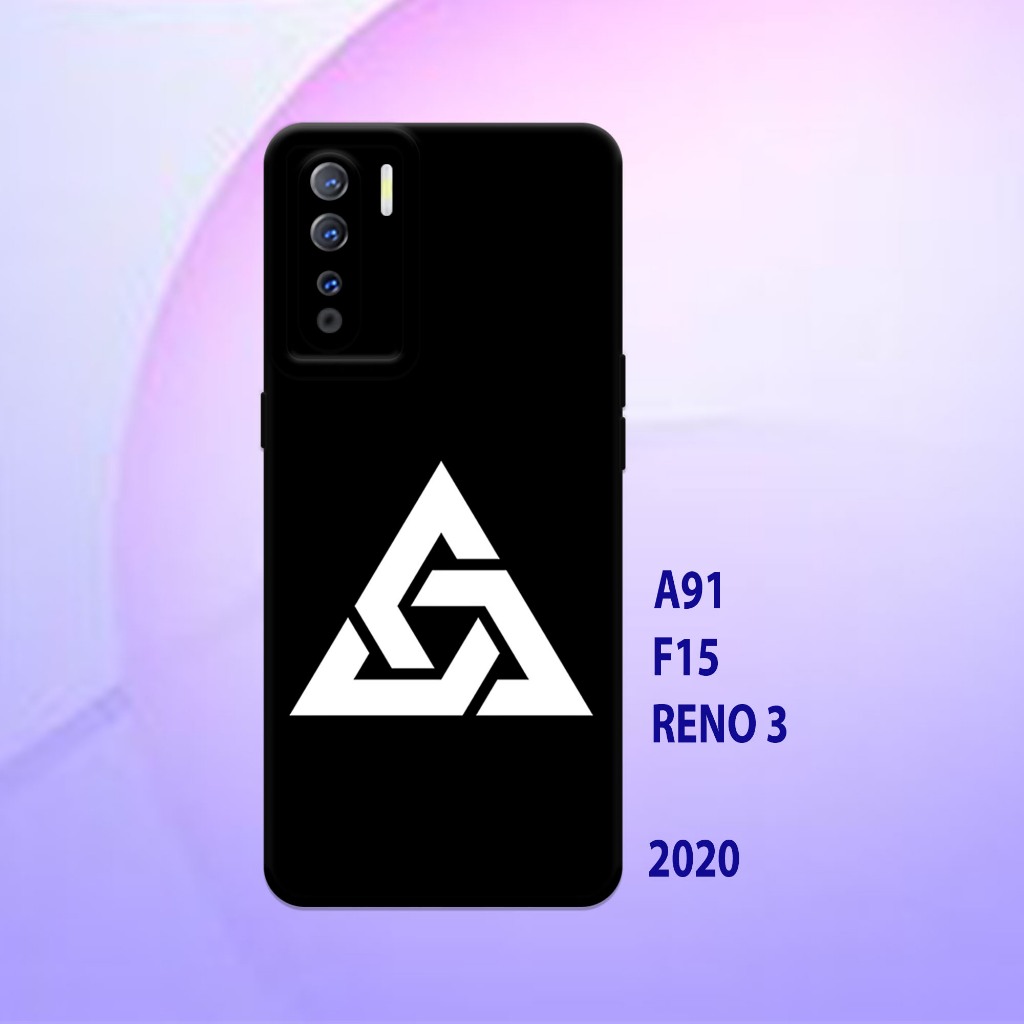Silikon oppo A91 - oppo F15 - oppo Reno 3 _Casing case Proteksi HP bahan Lentur Tebal  Warna Hitam