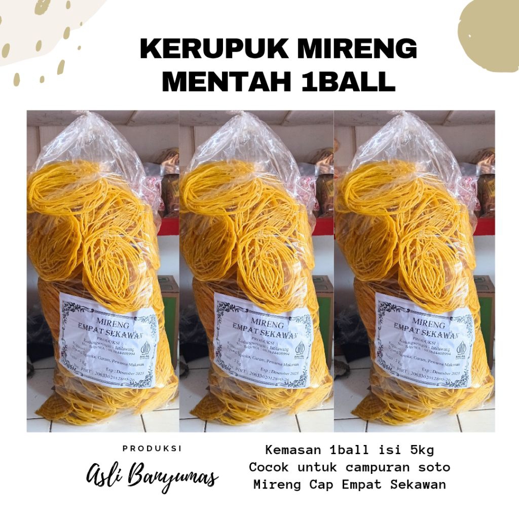 

KERUPUK MIRENG MENTAH 1BALL | KHAS BANYUMAS | HARGA TERJANGKAU | FREE GIFT MIN. BELANJA 50K (all item)