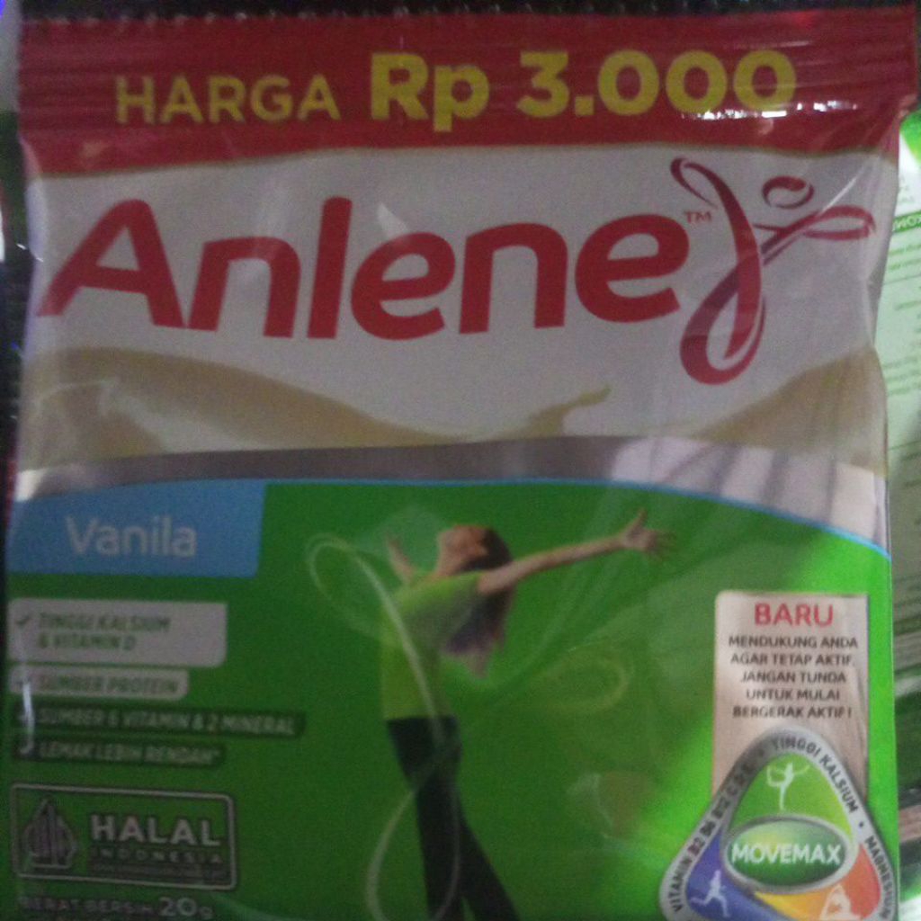 

Anlene sachet Kemasan renceng ekonomi mudah seduh