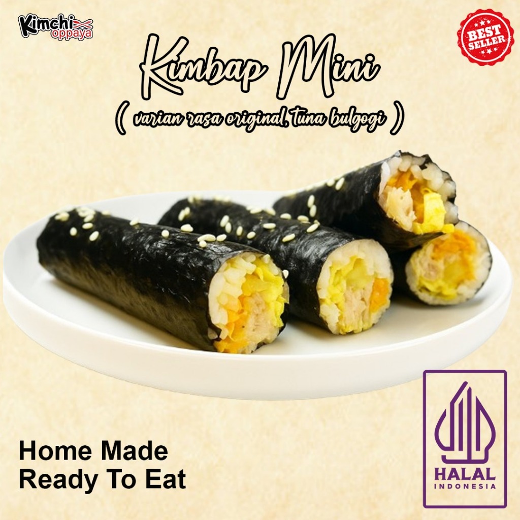 

Mini Kimbap Sushi Korea Enak Halal 4 Potong